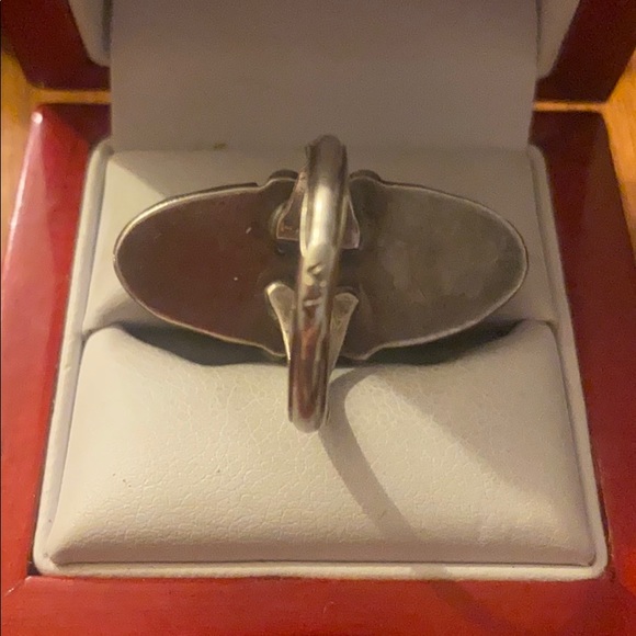 Sterling smother of pearl stone vintage ring
